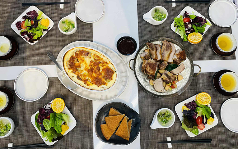 大阪府堺市のオーダーキッチンミュージアムでの料理家松村佳子さんの料理教室メニュー